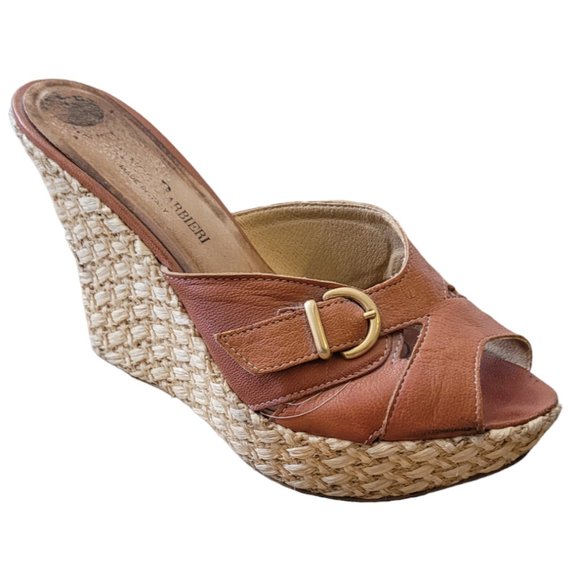 FRANCO BARBIERI - Wedge Platform - Leather and Straw Espadrille - Made in Italy - Picture 5 of 13
